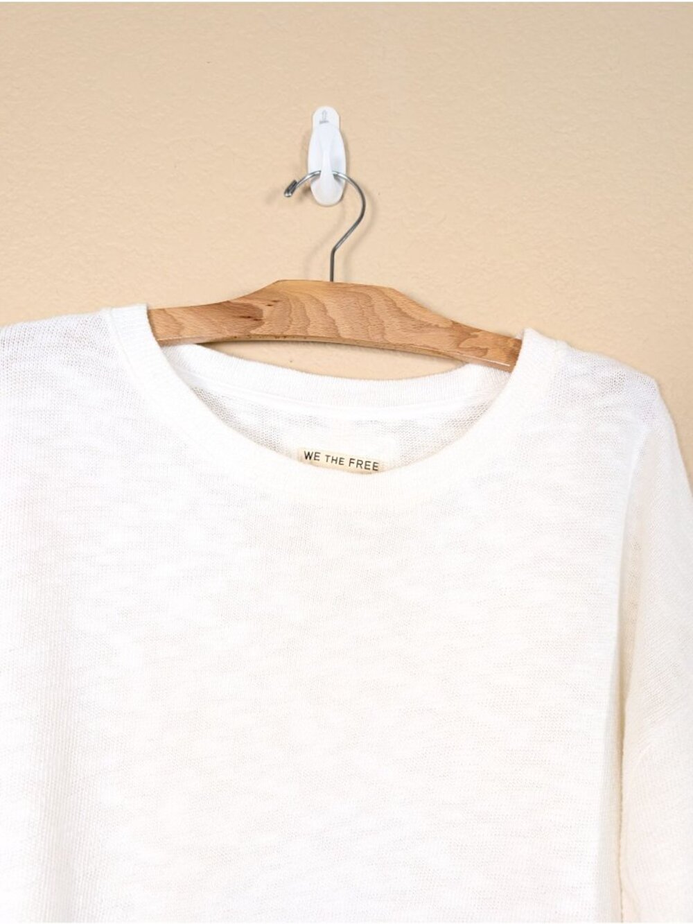 Free People We The Free The Maddie Long Sleeve Pullover S Oversized Clean Ivory - Picture 8 of 10